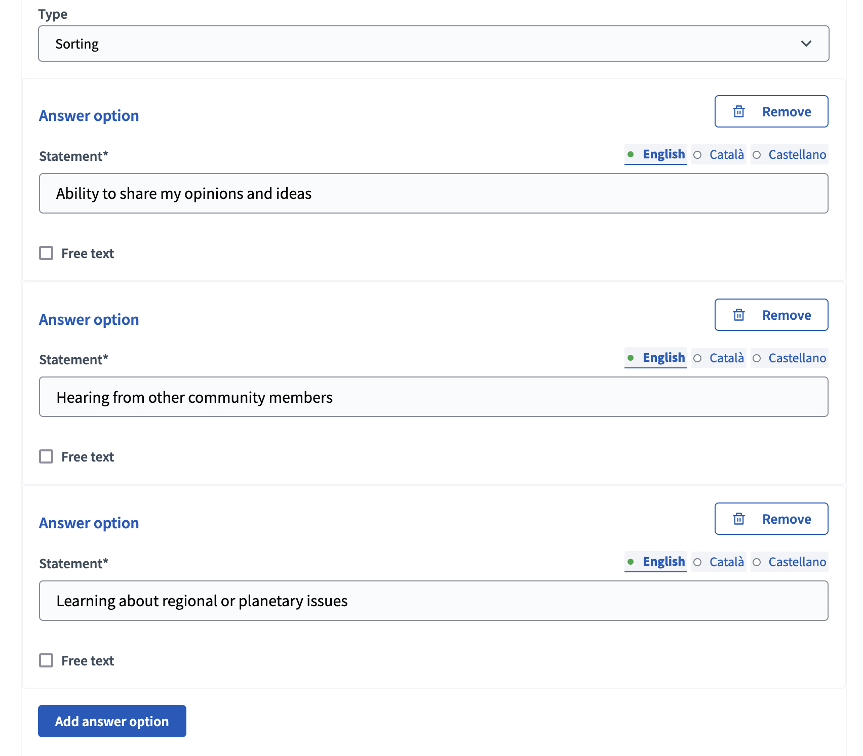 Sorting type - backend