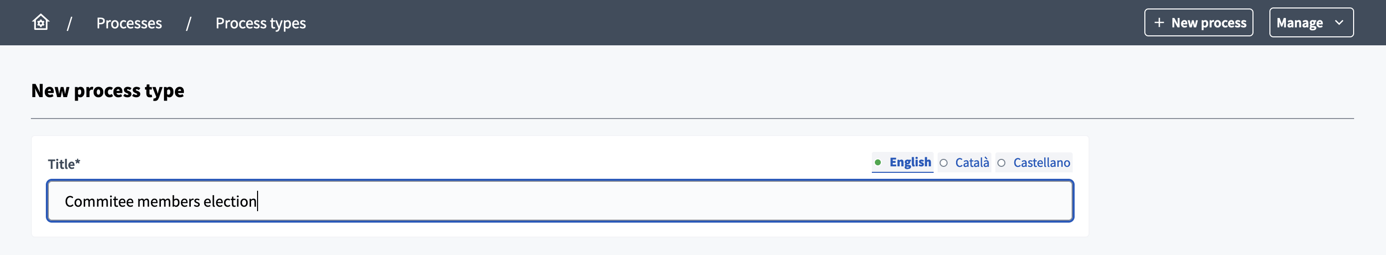 Formulaire de création de type de concertation